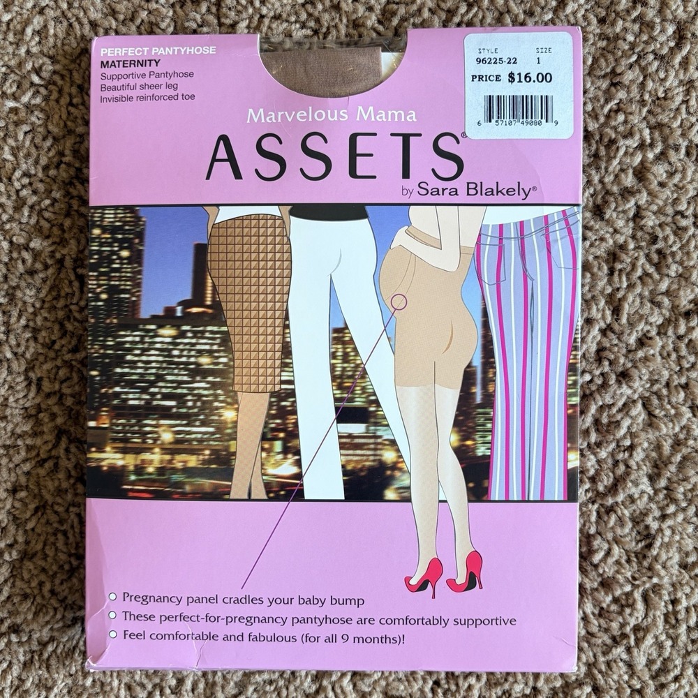 Assets Marvelous Mama Perfect Pantyhose Supportive Maternity Tights Beige 1 NEW